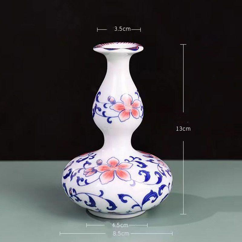 Enamel Flower Vase Decoration New Chinese Retro TV Cabinet Decoration Ceramic Minimalist Chinese Flower Arrangement Vase ZF517