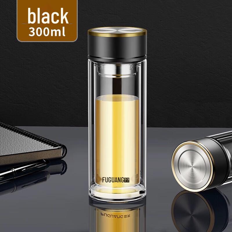 FUGUANG Double-Layer Heat-Resistant Glass Water Bottle