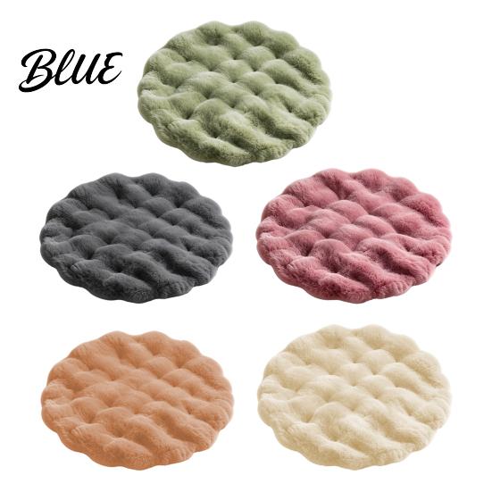 Washable Rabbit Fur Bed Cushion Round Faux Cat Mat Pet Rug Soft Fluffy Non-Slip Non