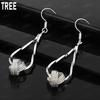 925 Sterling Silver Twisted Teardrop Braided Ball Earrings - Stylish Evening Jewelry