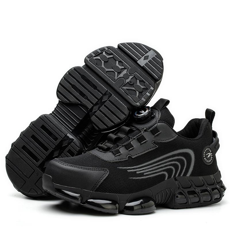 Rotary button new safety shoes for men, anti-impact and anti-piercing work shoes, fashionable men's sports shoes, and safety pro