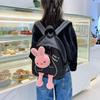 Plush Rabbit Cartoon Backpack Nylon Texture High Capacity Suitable For Daily Use