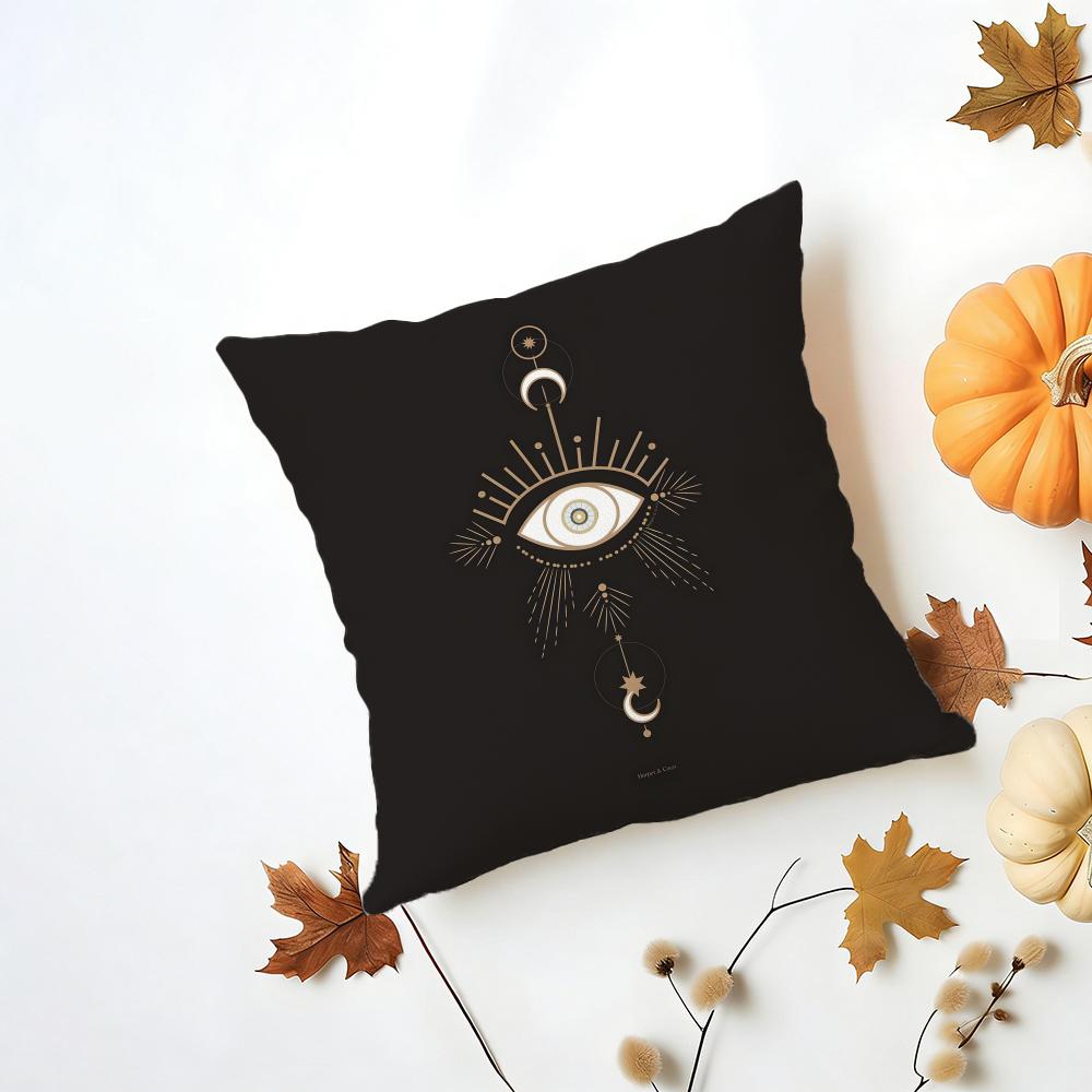Mystic Protective B-Evil Eye Art Print Cushion Cover Washable Linen Pillowcase Soft For Daily Sofa Bed Home Room Decor