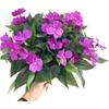 4Pcs Artificial Impatiens Flowers, Faux Impatiens Bushes Yellow Artificial Impatiens Bouquet for Patio Lawn Garden Pot Hanging Basket Porch Decoration