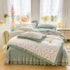 Pure Cotton Double-layer Yarn Quilt Cover Bed Skirt Lace Single-piece Three-piece Four-piece Set Four-season Universal Bed Sheet Quilt Cover