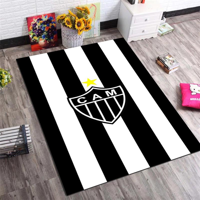 Atlético Mineiro "CAM" Non-Slip Area Rug, Football Club Print Floor Carpet for Home