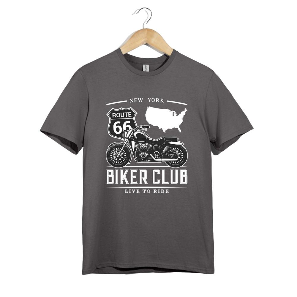 Biker Club Route 66  UnisexT-Shirt | New York Motorcycle Tee|Live to Ride Biker XL