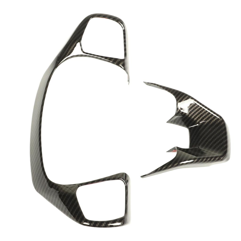 2 Stück Lenkradverkleidung Carbonfaser-Stil Bedienfeld Aufkleber Ersatz für Ford Bronco Sport (CX430) 2021