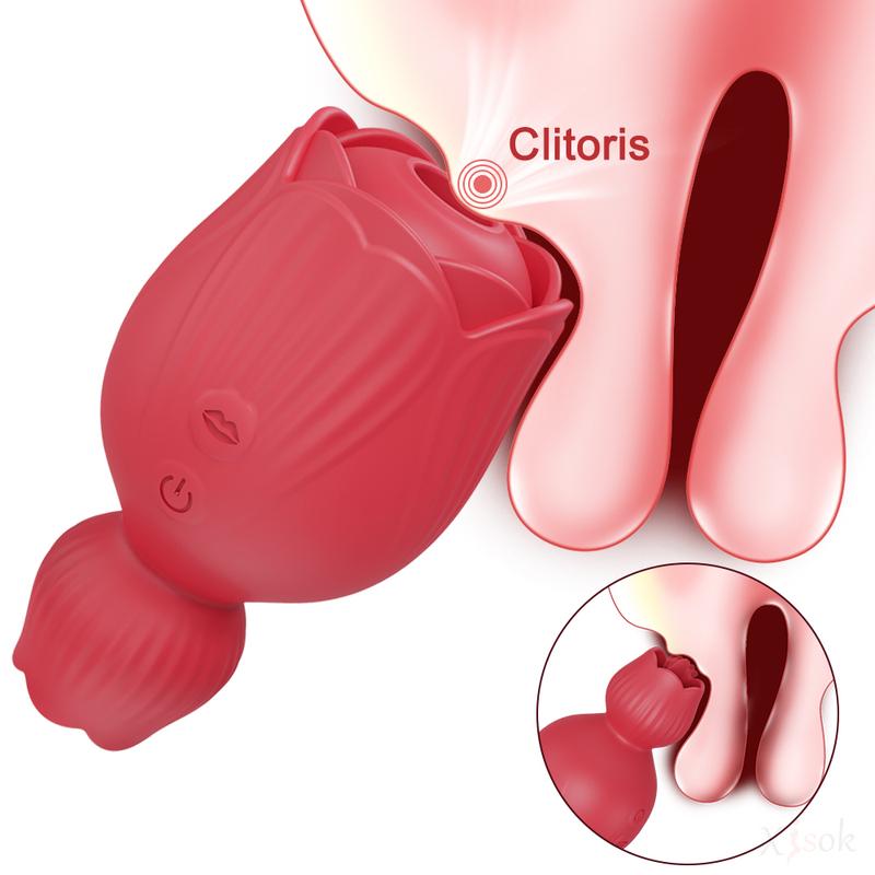 Clit Sucker Vibrator Clitoris Nipples Stimulator for Women 2-in-1 Sucking Tongue Licking Female Masturbator Sex Toy for Women