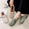Yuzhihao Women's Summer Slip-On Perforated Sandals - Fashionable Flat Style