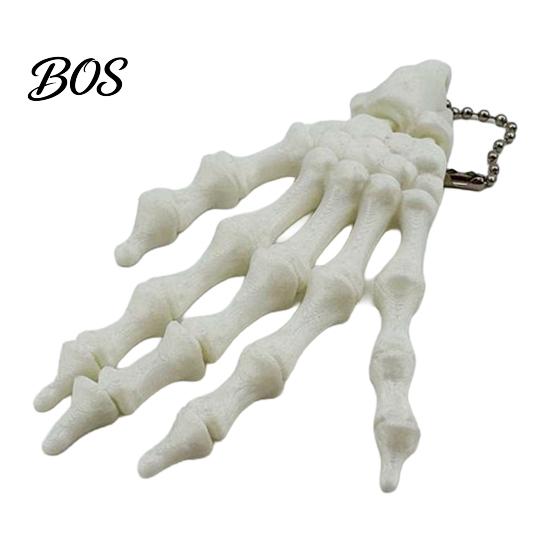 Cool Skeleton Hand Accessory Keychain, with Hanging Chain 3D Printed Ornament, Movable Gothic Ornament Joint Design Skull Palm Stress Relief