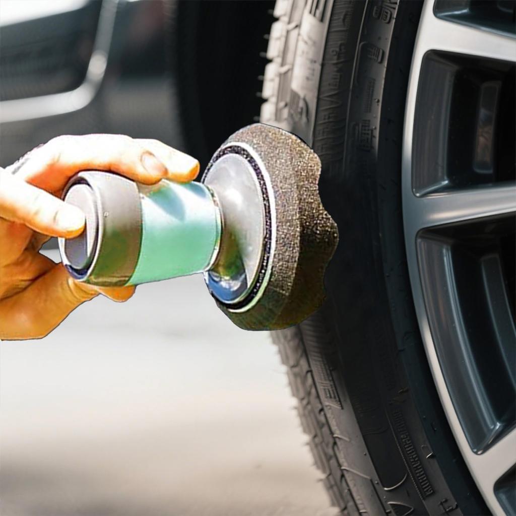 Tire Gloss Applicator Pad For Car Tire Shine Spray Smooth No Burrs Long Handle Tire Shine Applicator Reusable Tire Gloss Sponge Applicator Pad Kit