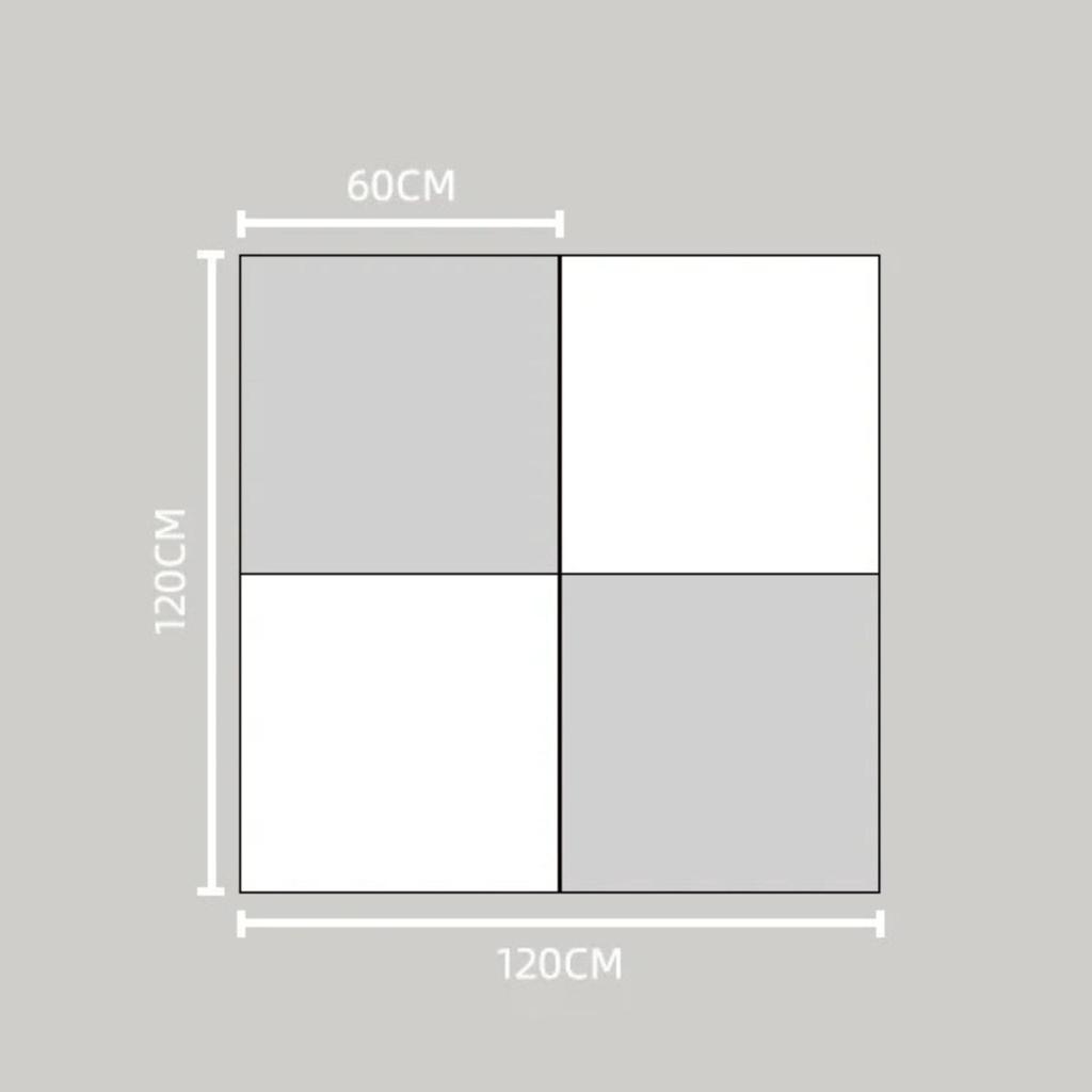 Gymnastic mattress Satellite 150x150x4 cm four-piece - white and beige