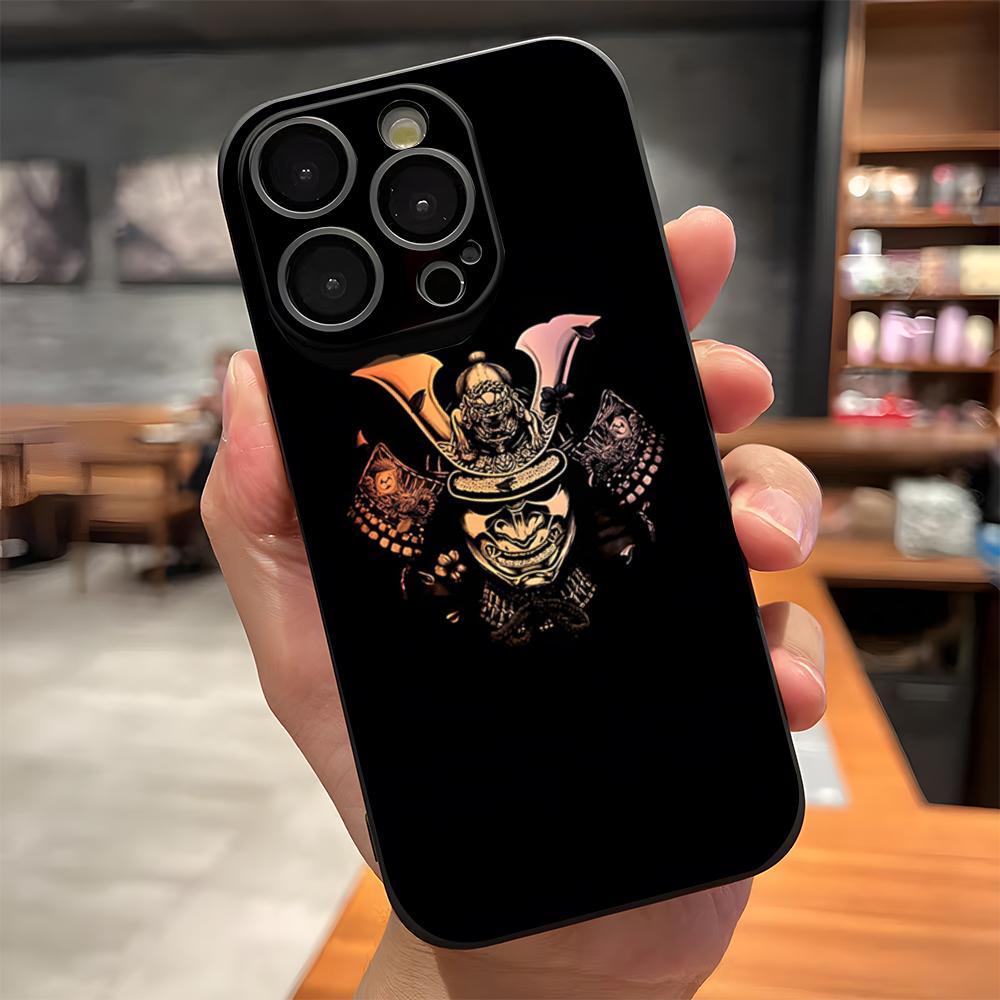Samurai Mask Phone Case For IPhone 17 Pro Max 15 Pro 16 14 Plus 12 13 Mini 11 Pro Shockproof Soft Cover