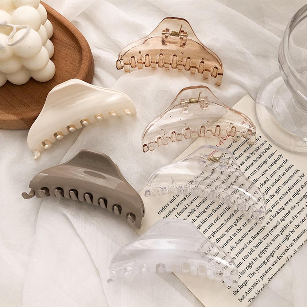 

Vintage Hairgrip Fashion Woman Korean Girls Hair Claws Hair Accessories Crab Clips Ponytail Holder бежевый