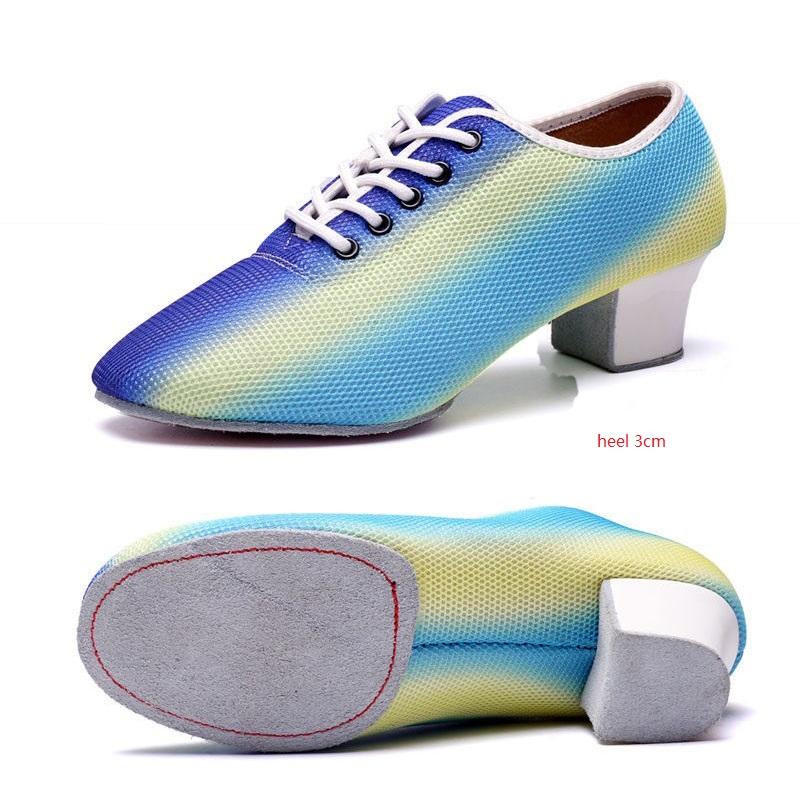 Women Shoes Oxford Practice Latin Dance Shoes Square Canvas Ballroom Dance Shoes Net Teacher Shoes for Women Sports