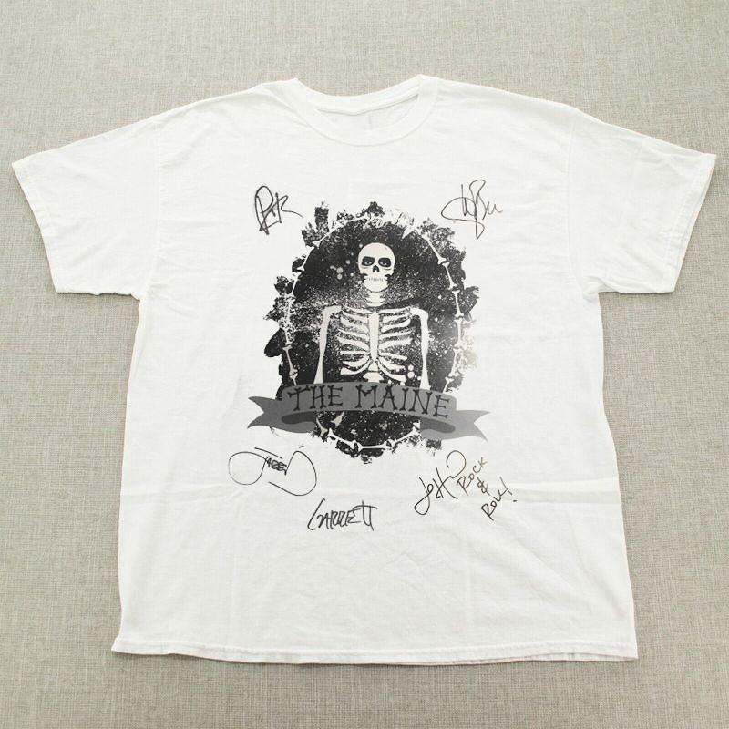 Rare! The Maine Band Signature Size S To 4XL Gift For Fan White T-shirt BL690