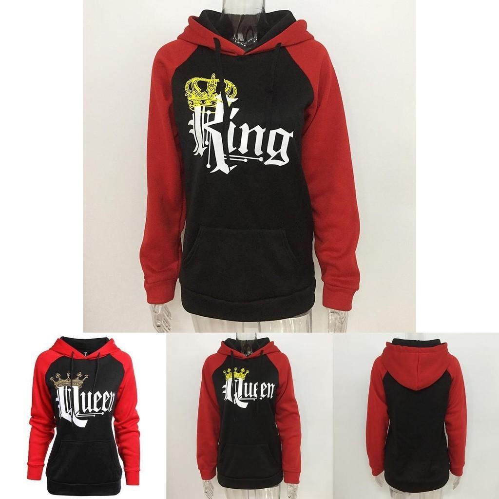 Luxurious King And Queen Crown Couples Matching Hoodies For Men And Women