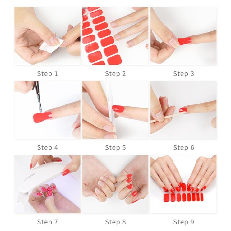 Semi Cured Gel Nail Polish Strips Gel Nail Full Wraps Strips Gel Nail Stickers