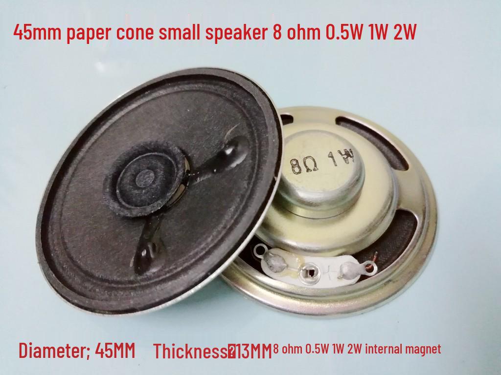 45mm Paper Cone Speaker with Free Shipping - 8 Ohm, 0.5W/1W/2W - Internal Magnet, Compact Size