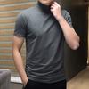 Herren Sommer Oberteil Halber Stehkragen Einfarbige Weicher Pullover Atmungsaktiv Hält Kühl Lässig Kurze Ärmel Herren Sommer T-Shirt Herren Bekleidung