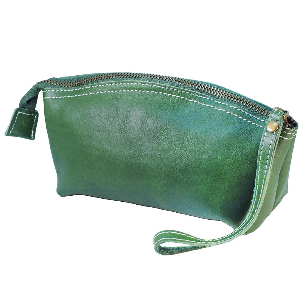 Thayakii Women's Cosmetic Pouch, Small Item Storage Bag, Cute and Fashionable Lightweight Handbag with a Simple Design, Made of Genuine Leather,