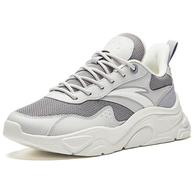 Anta Little Millennium Comfortable Breathable Shock Absorbing Wear Resistant Low Top Dad Shoes Men sneakers White Gray 912438813-3