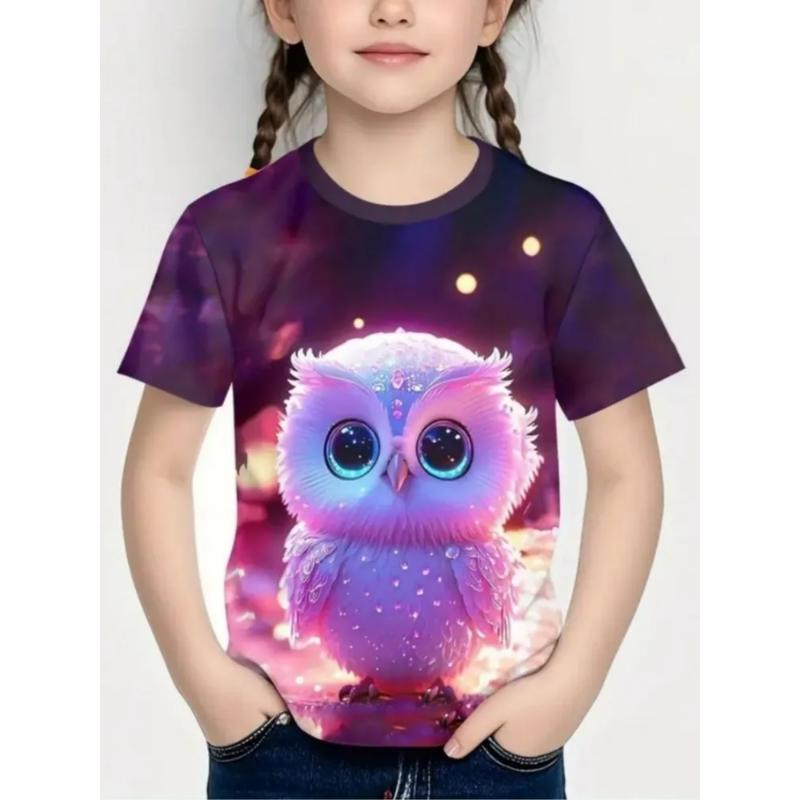 Fashion Children's Clothing Crew Neck Short Sleeve 3D Casual Color Printing Casual Short Sleeve Crew Neck T-Shirt