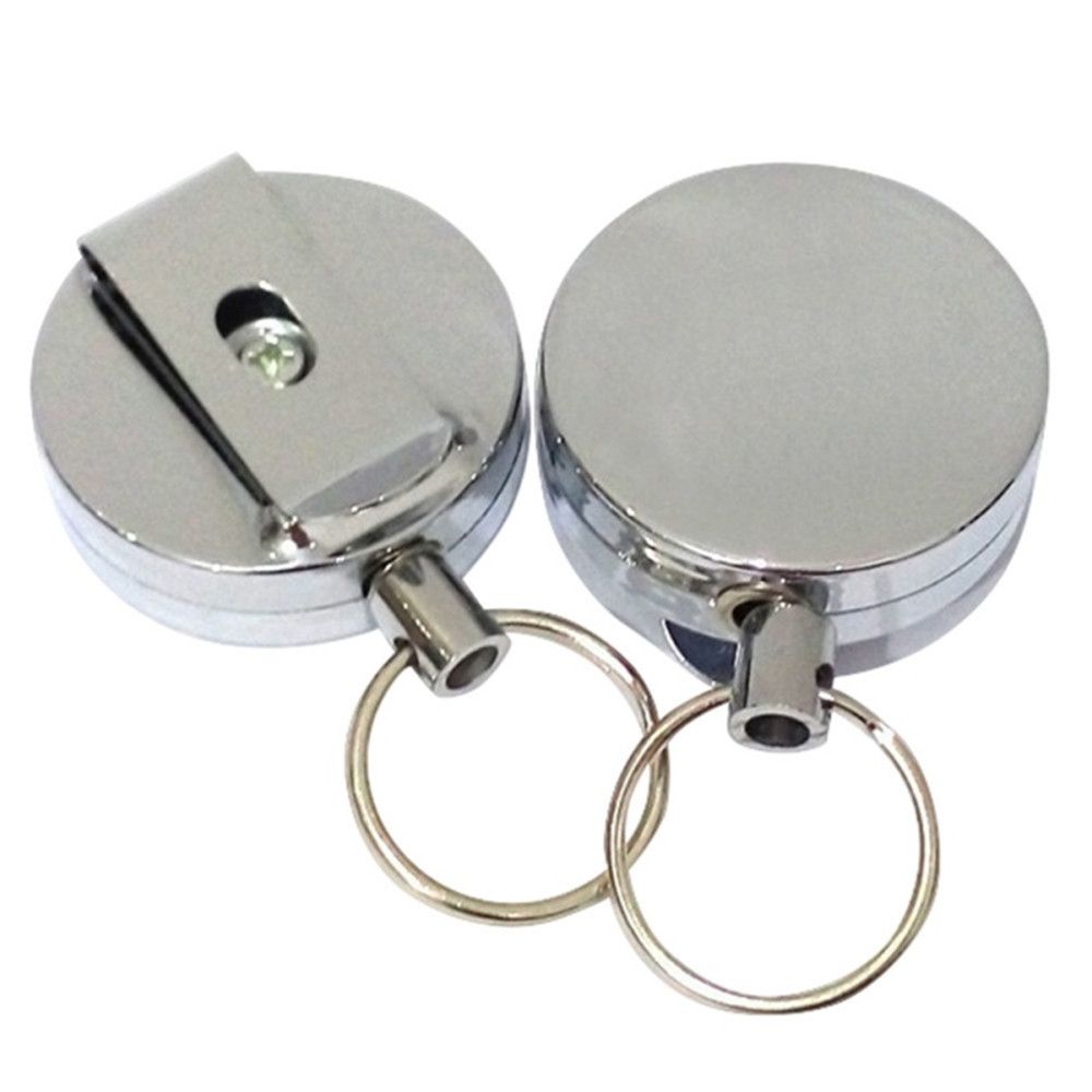 Clip Retractable Outdoor Tool Badge Reel High Resilience Alarm Key Ring Key Chain Steel Wire Rope