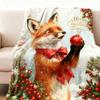 (1pc)Lovely Christmas Animal Blanket Fuzzy Cartoon Blanket for Kids Teens Great New Year Gifts