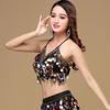 Women Nightclub Tassel Sequin Performance Top Belly Dance Bra Show Costumes Halter Bra