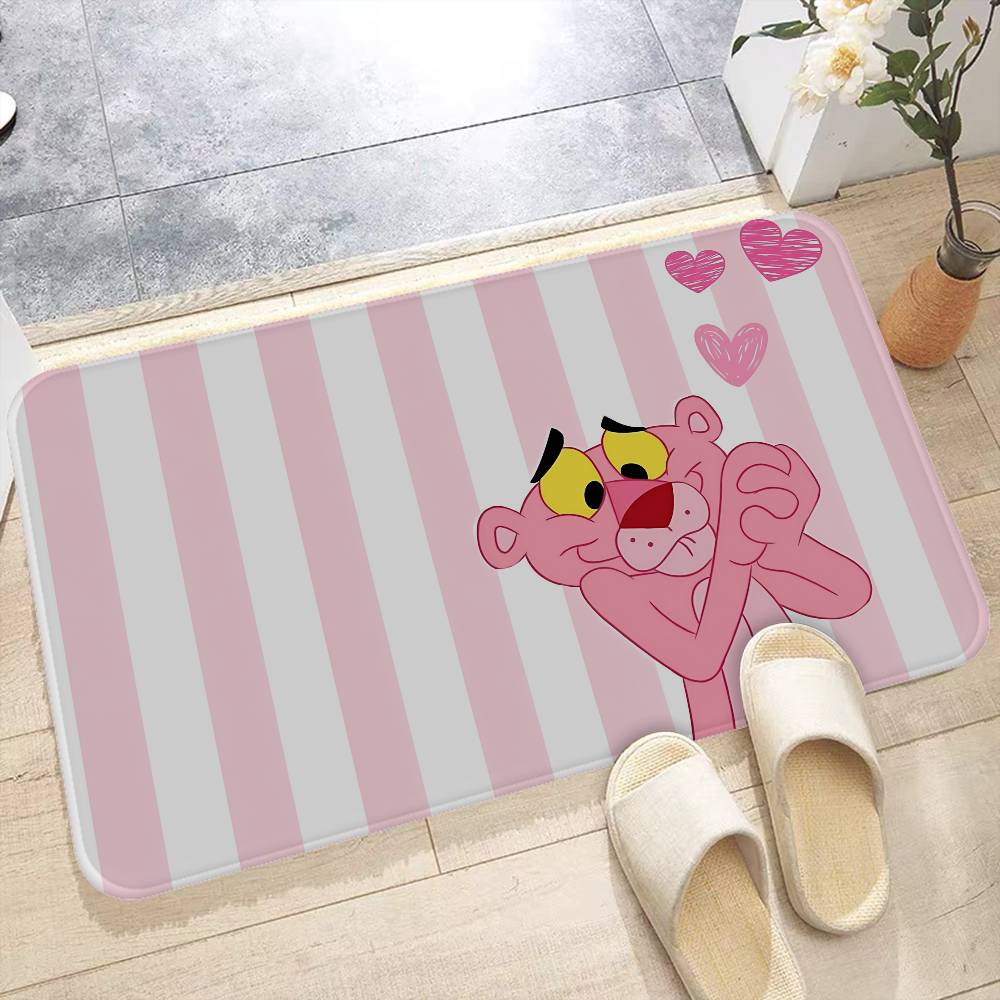 Personaggio Animato P-Pink P-Panther Tappetino da Bagno Stanza dei Bambini Decorazione Camera da Letto Balcone Tappetino Antiscivolo Soggiorno Tappeto di Benvenuto
