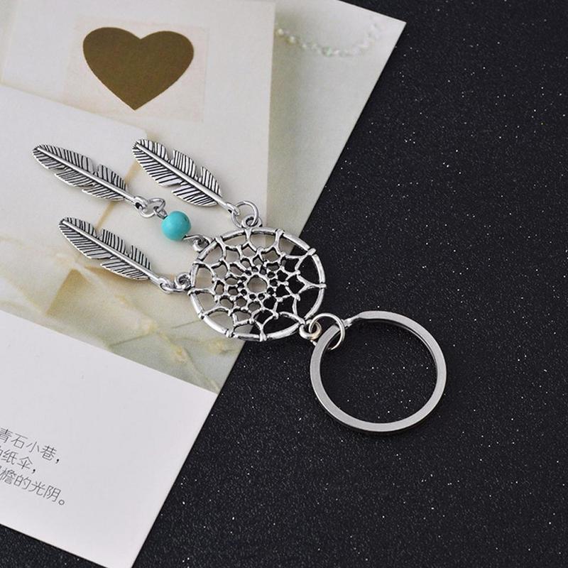 1pcs Dream Catcher Keyring Bag Charm Fashion Lucky Boho Pendant Jewelry Wing Keychain For Women Girl Party Gifts