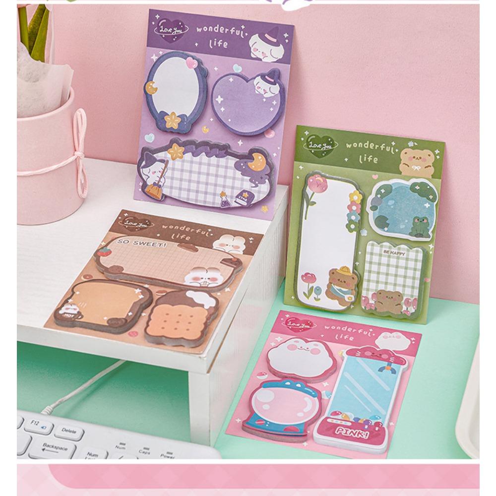1PACK cartoon combination sticky notesins creative message alien N times pasted student cute notebook sticky notes
