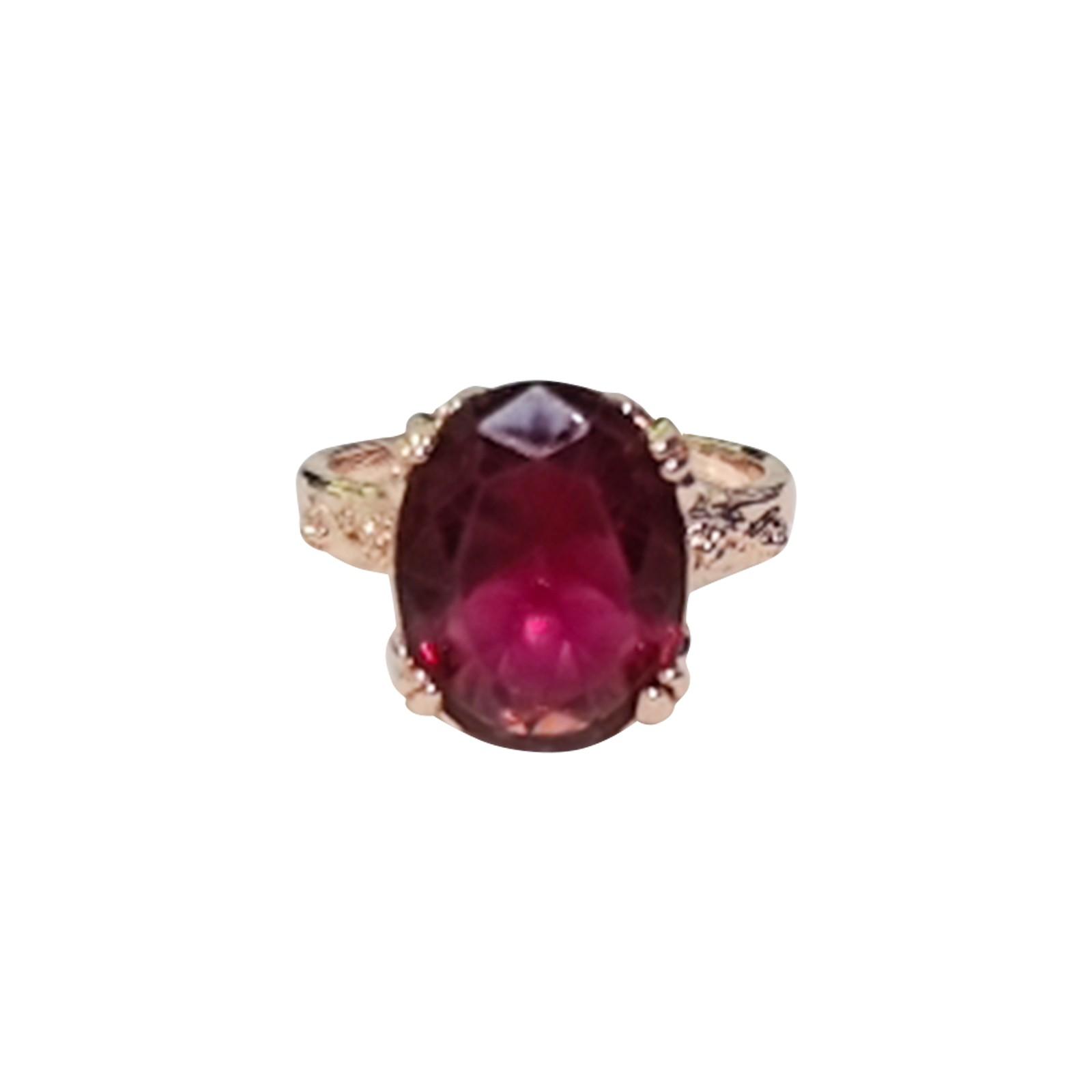 

Модное кольцо, ретро-кольцо с красным цирконием, женское кольцо для активного отдыха 9 красный