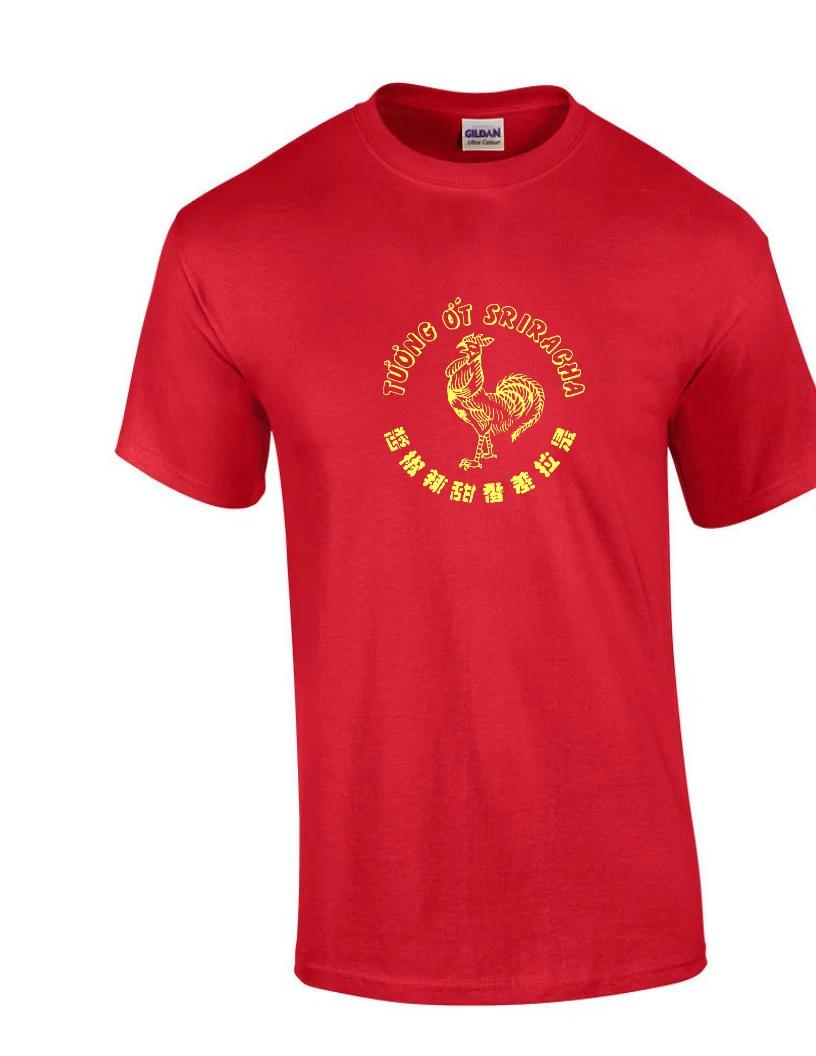 Siracha Logo T-Shirt Asian Pho Hot Rooster Sauce Red Yellow Tee Shirt S-5XL 4XL