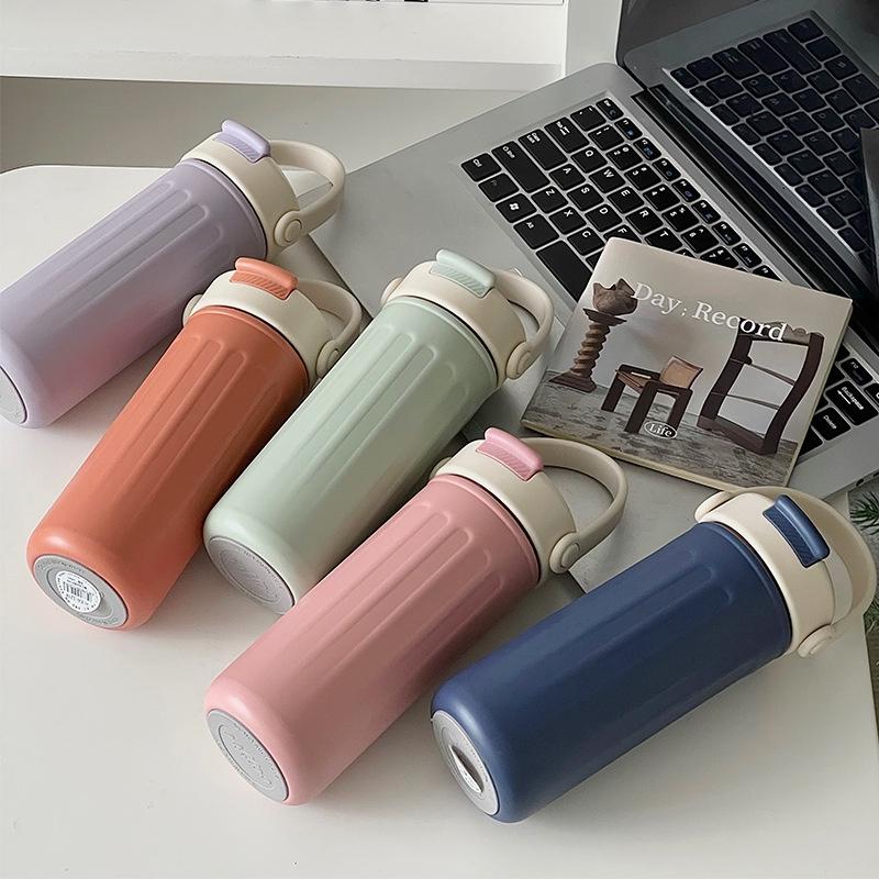 Stylish Insulated Cup For Women Portable Stainless Steel Water Bottle With Straw Ideal For Office And Travel