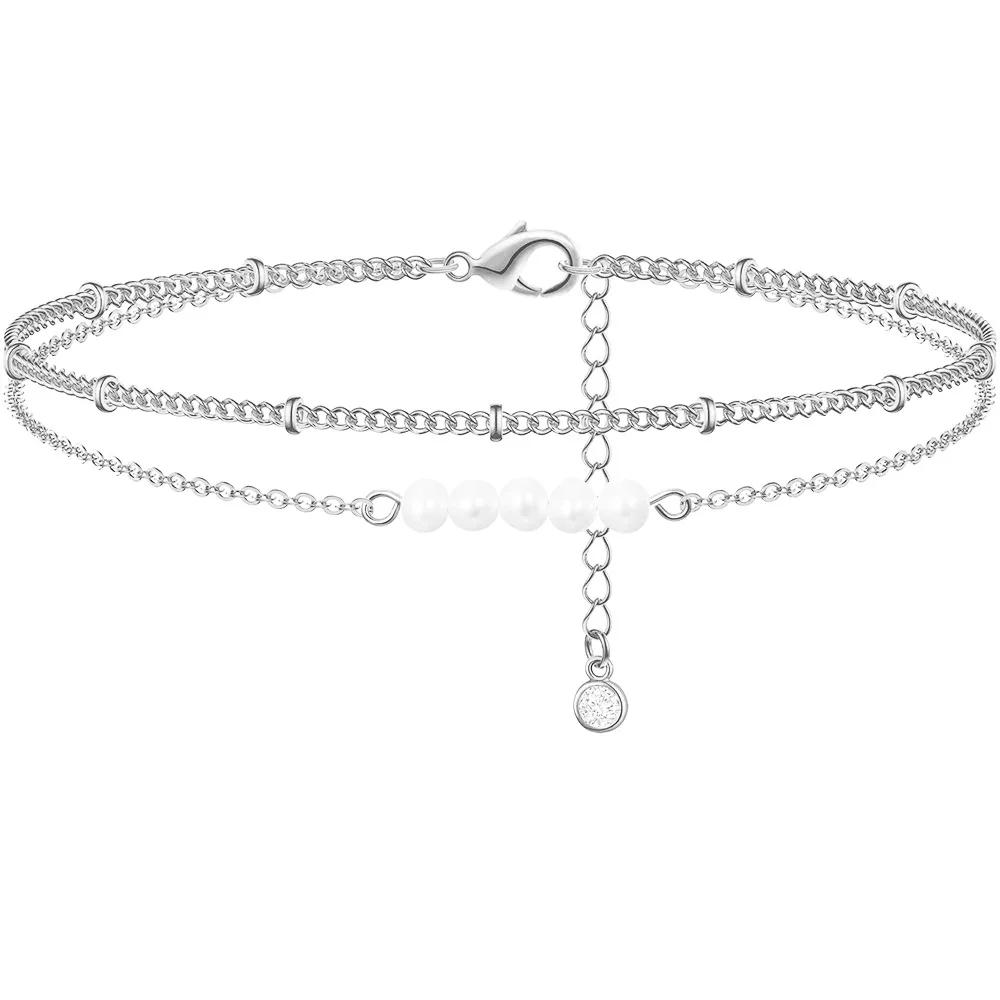 Stainless Steel Anklet For Women Turkey Blue Eye Of Evil Cross Charm Ankle Bracelet Waterproof Chain On Foot Jewelry