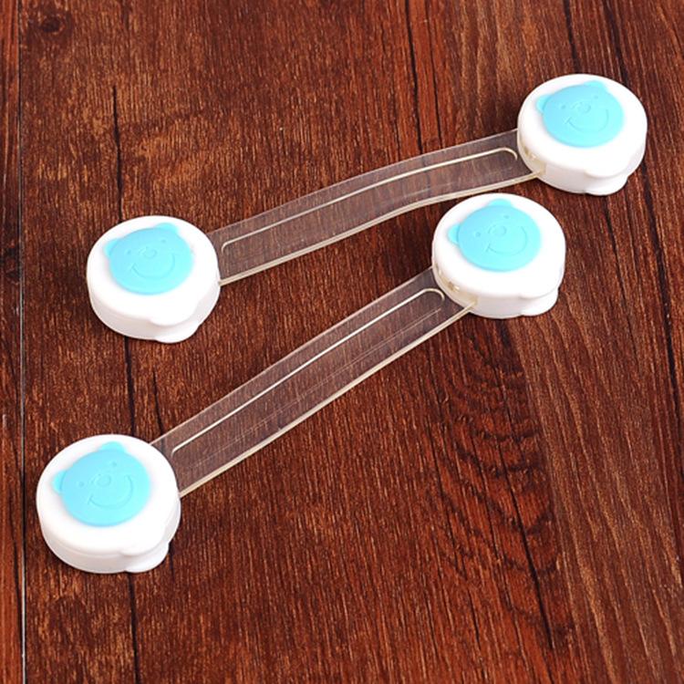 Cute Cartoon Bear Head Child Safety Lock Smiley Face Cabinet Door Drawer Lock Baby Safety Extended Cabinet Latch