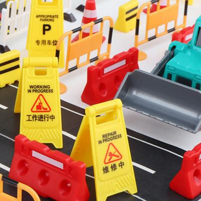 Mini Roadblock Set Miniature Highway Scene Accessories Miniature Barricades for Miniature House Decoration Role Play Education