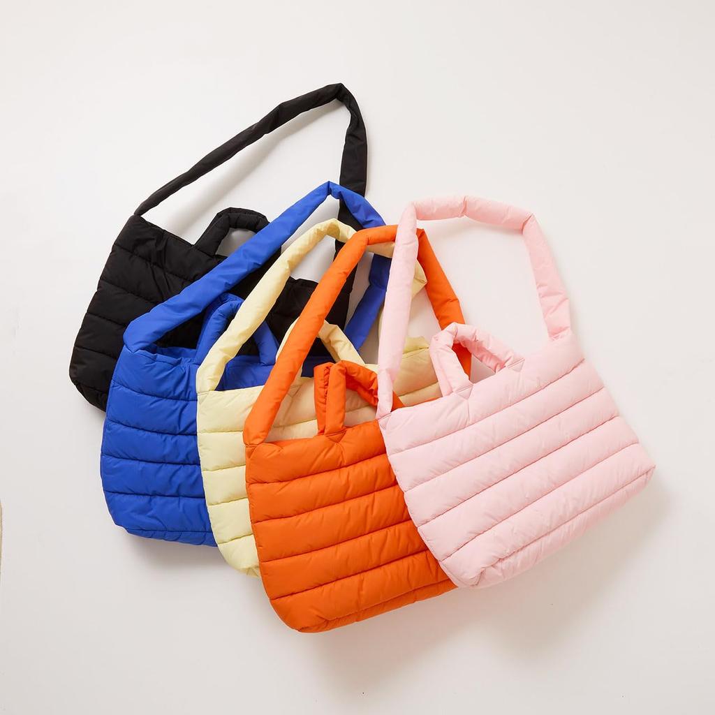 [TOPKAPI COULEUR] Nylon Quilted 2-Way Shoulder Tote Bag (Orange)