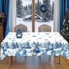 Blauer Weihnachtsmann Schneemann Weihnachtstischdecke Winterwunderland Tischdecke Weihnachtsdekorationen für Zuhause 2026 Navidad Geschenke