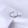 S925 Irregular Boho Fashion Sterling Silver Geometric Adjustable Small Cross Vintage Charm Antique Ladies Ring