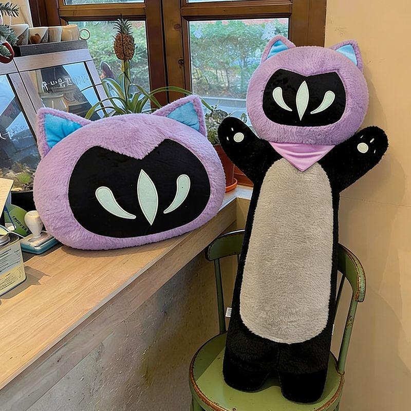 New Large Size 100Cm Valorant Omen Shadow Cat Plush Toy Cute Anime Character Stuffed Doll Soft Cushion Pillows Room Decor Gift