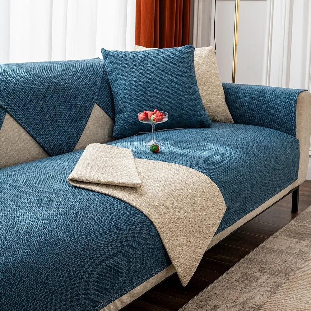 Cotton And Linen Sofa Cover Four Seasons Universal Living Room Thickening Non-Slip Sofa Cushion Cover Furniture Dust Cover