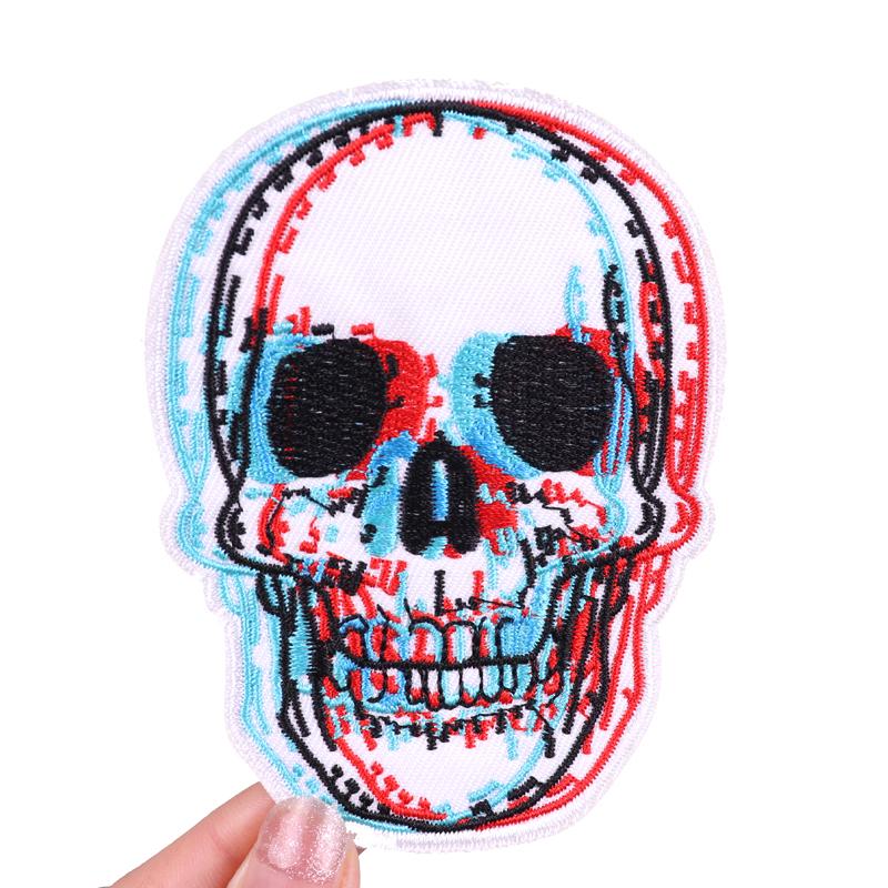 Game Over Patch Iron On Patches For Clothing Punk /Horror Embridered Patches On Clothes Horror Skeleton Patch Sticker