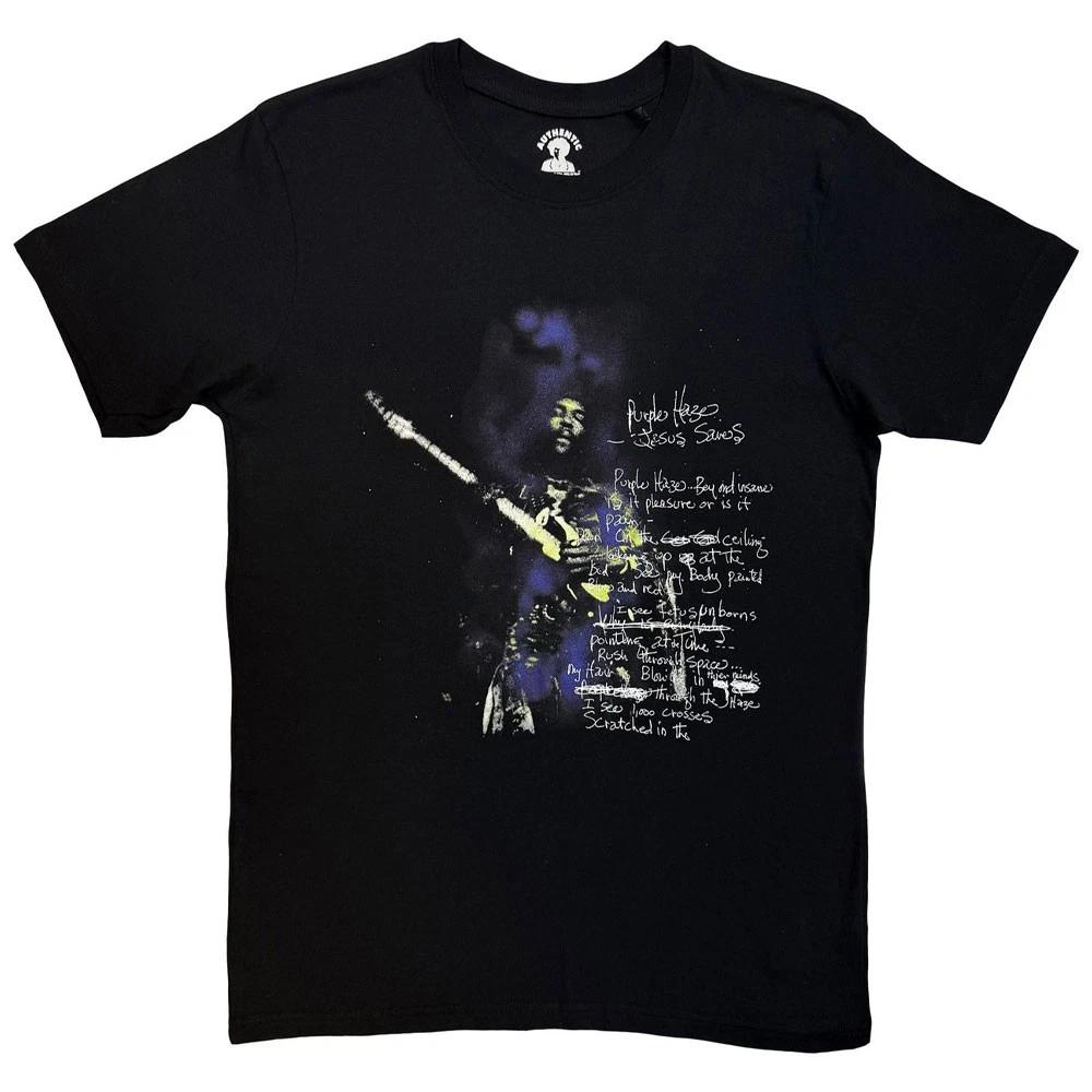 Jimi Hendrix Purple Haze Lyrics T Shirt XL