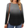 Womens Plus Size Tops Long Sleeve Shirts Round Neck Flowy Tunic Casual Loose Blouse L-5X