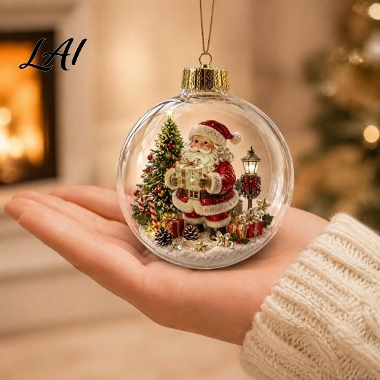 Feestelijke Feestartikelen Kerstverhaal Ornament Acryl Hangende Engel Kerstman Bedankjes Snoephuis Ontwerpen Balvorm Decoratie voor Boom