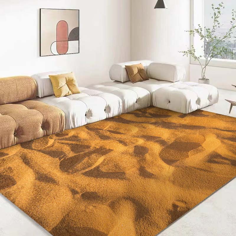 15 Größen 3D Sand Wüste Simulationshintergrund Teppich für Wohnzimmer Badezimmermatte Schlafzimmermatte Heimdekor Outdoor-Teppich